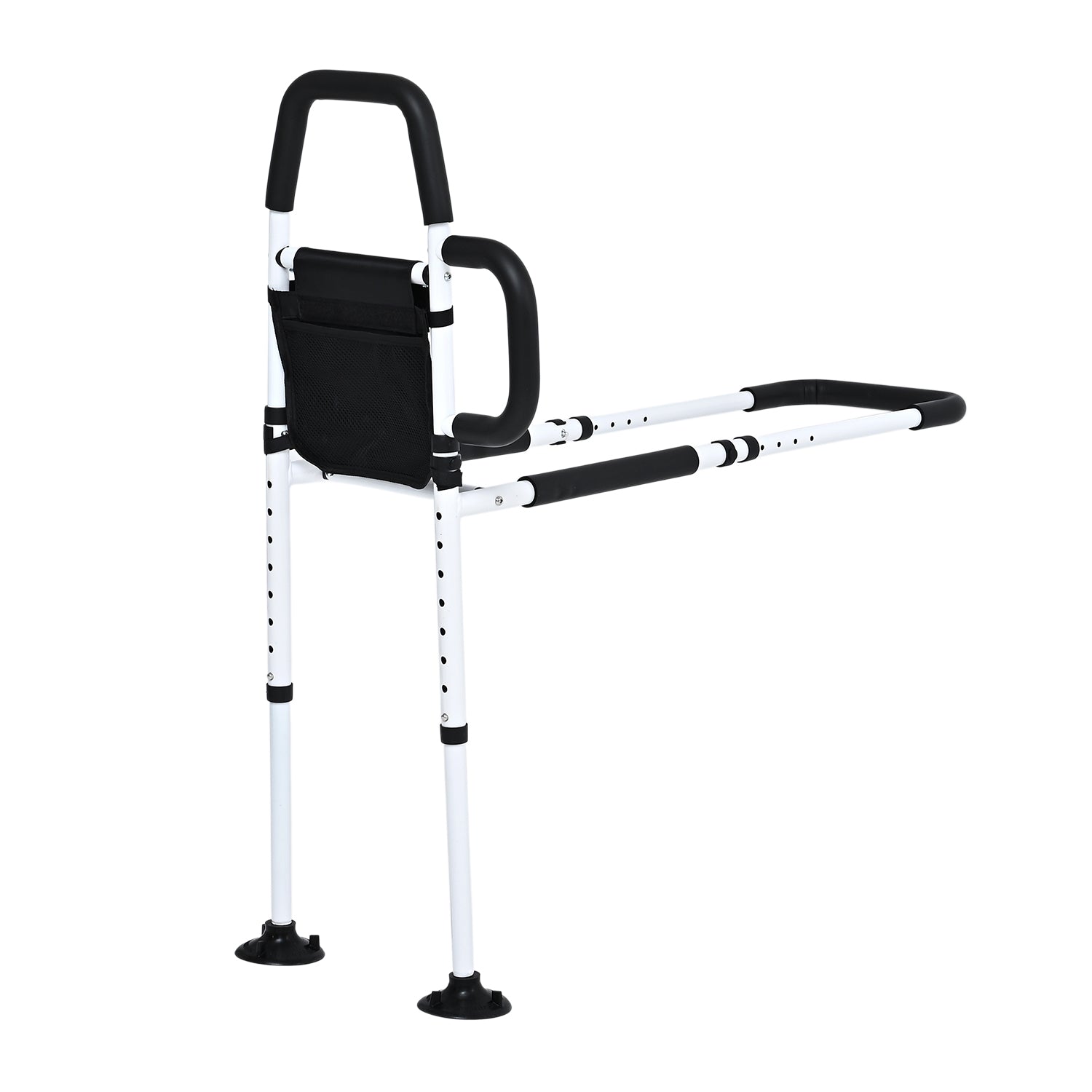 "Bliss & Beyond Bedside support - White+black Product material: Carbon steel + foam Product size: L:77-91cm,W:54cm,H:96.7-117.7cm Product weight: 5kg Weight capacity: 100-150kg_8509486_1