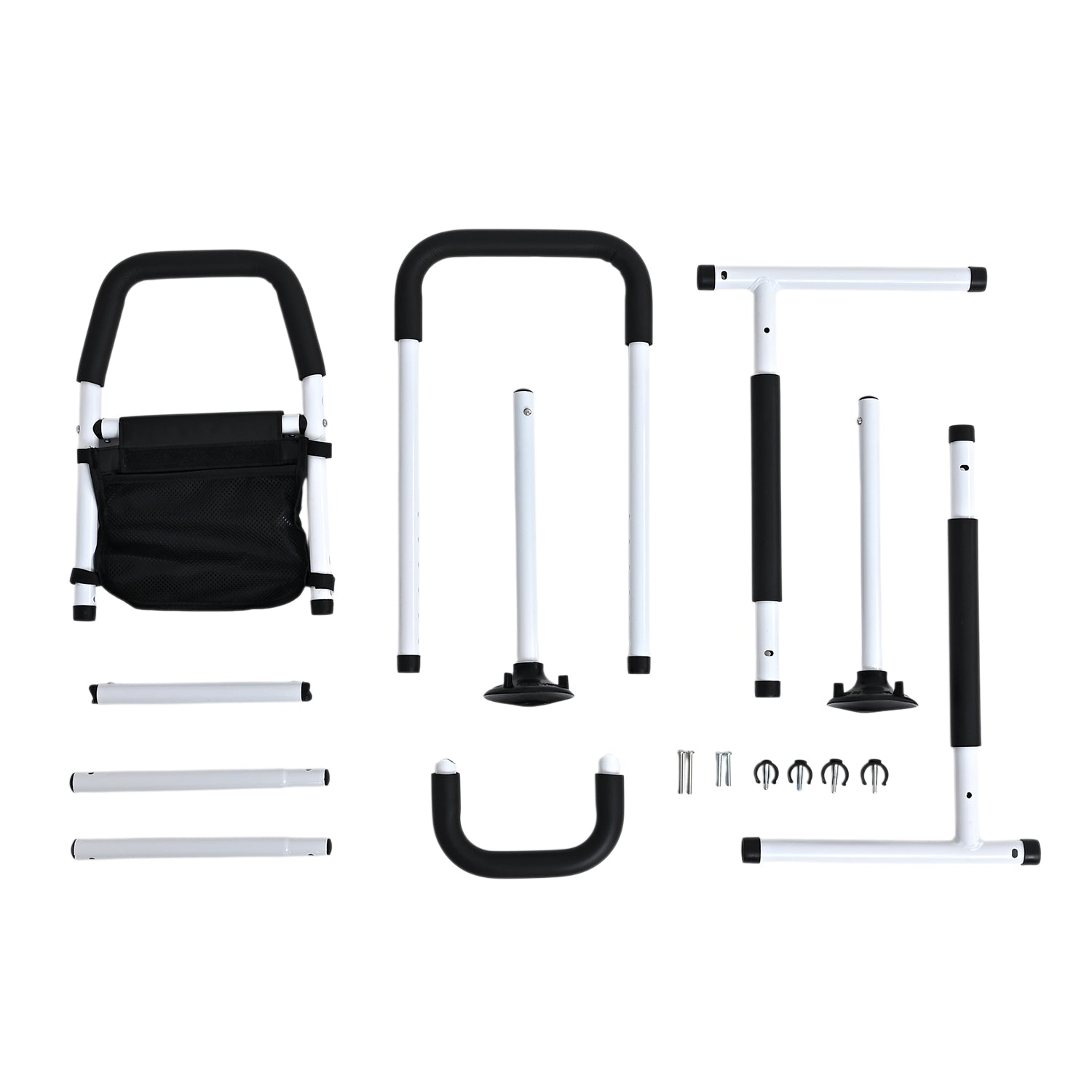 "Bliss & Beyond Bedside support - White+black Product material: Carbon steel + foam Product size: L:77-91cm,W:54cm,H:96.7-117.7cm Product weight: 5kg Weight capacity: 100-150kg_8509486_4