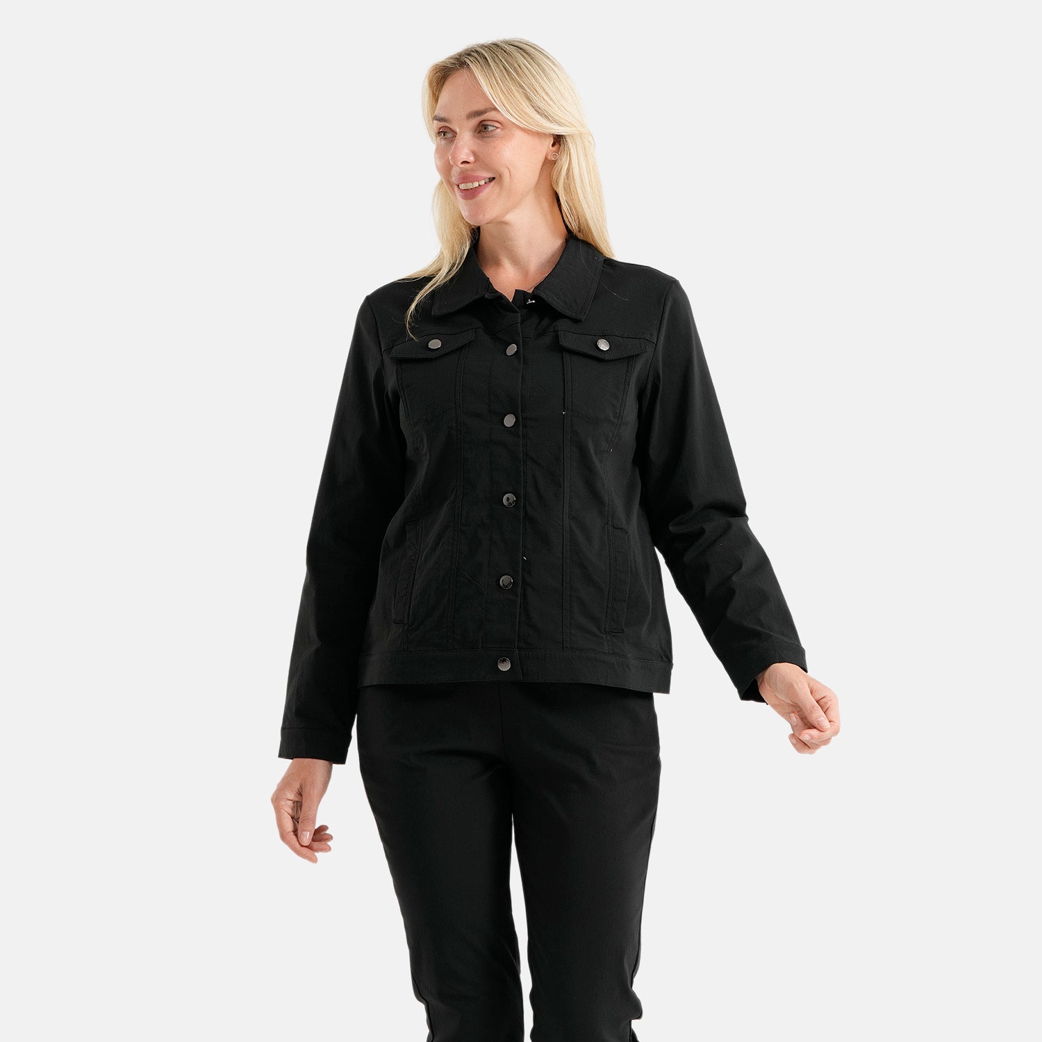 & Maisi Bengaline Style Stretch Jacket (Size 14) - Black_8509527_3