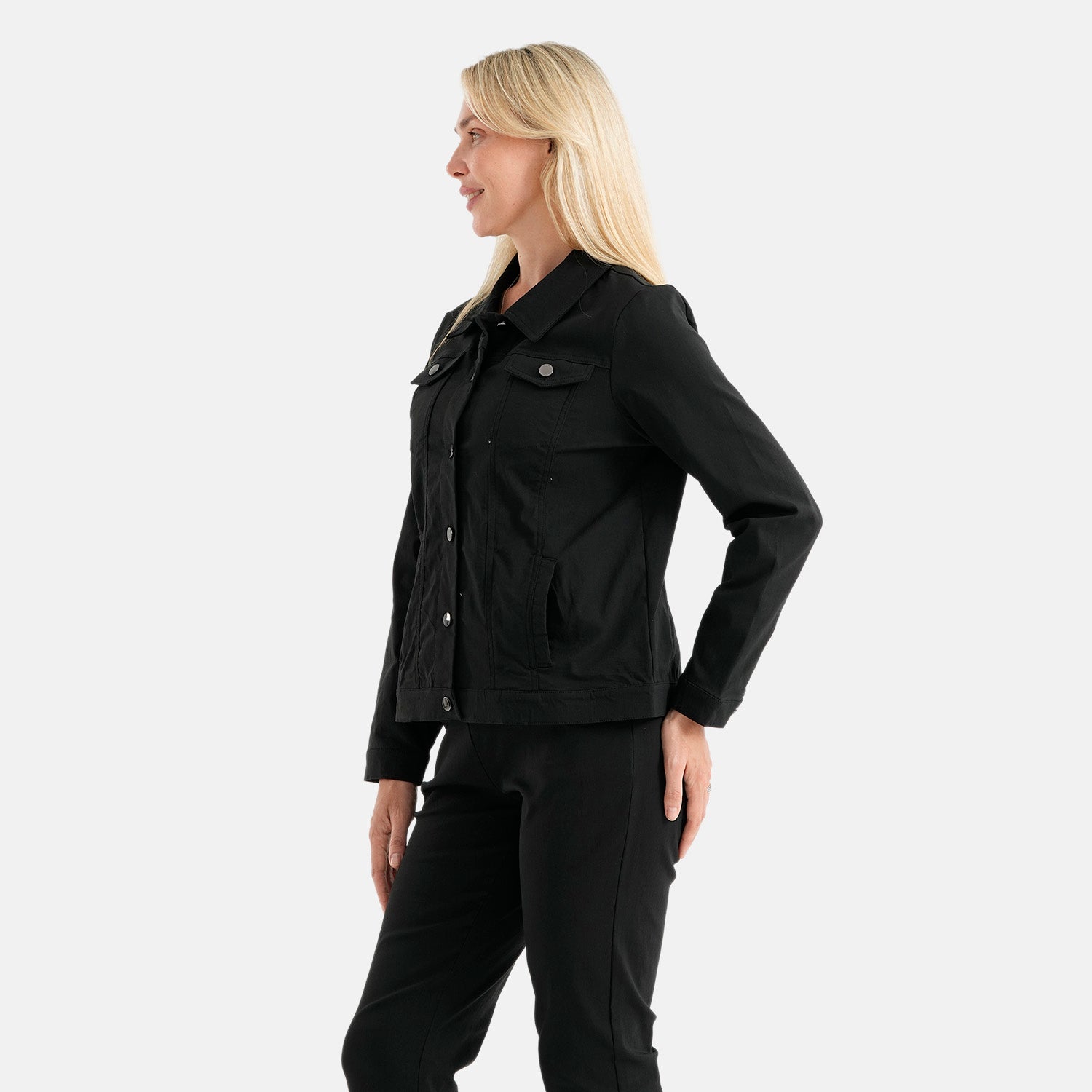 & Maisi Bengaline Style Stretch Jacket (Size 14) - Black_8509527_4