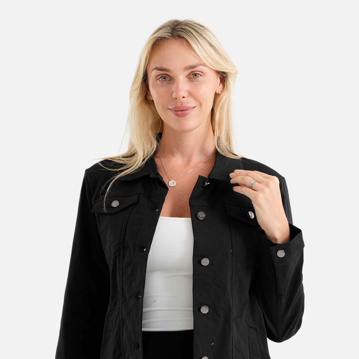 & Maisi Bengaline Style Stretch Jacket (Size 14) - Black_8509527_6