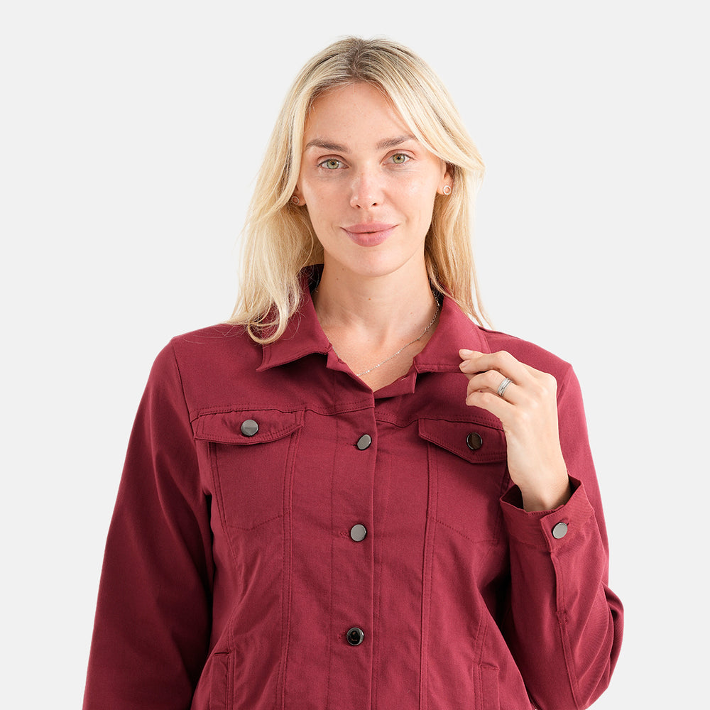 & Maisi Bengaline Style Stretch Jacket (Size 12) - Red_8509579_5