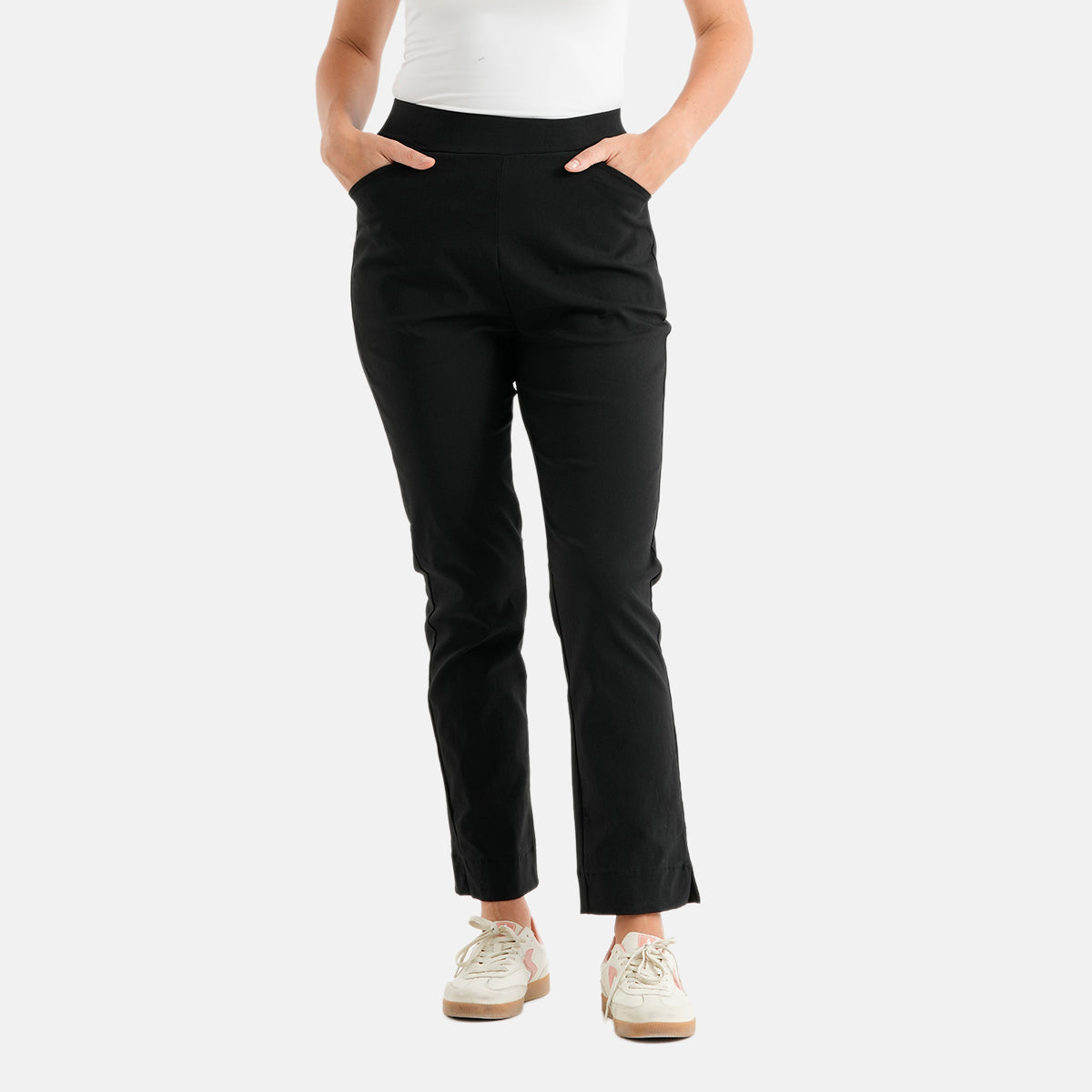 & Maisi Bengajeans Stretch Trousers with Pockets and 28Inch Leg (Size 12) - Black_8509759