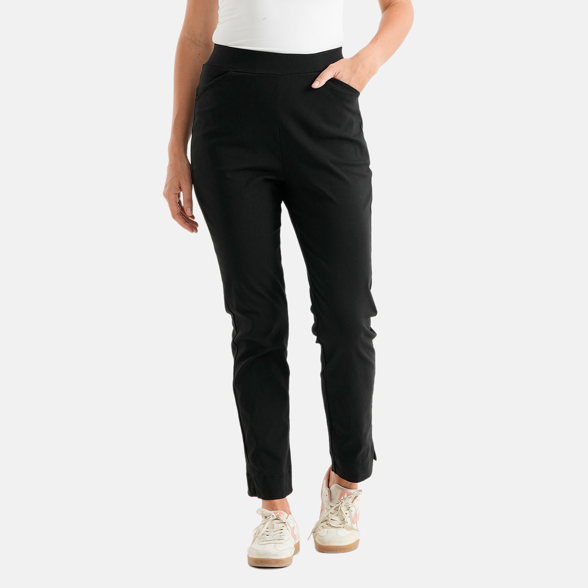 & Maisi Bengajeans Stretch Trousers with Pockets and 28Inch Leg (Size 12) - Black_8509759_3