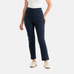 & Maisi Bengajeans Stretch Trousers with Pockets and 28Inch Leg (Size 12) - Navy Blue_8509765