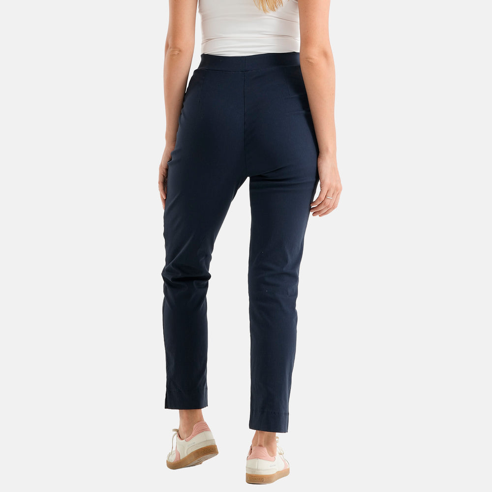 & Maisi Bengajeans Stretch Trousers with Pockets and 28Inch Leg (Size 12) - Navy Blue_8509765_2