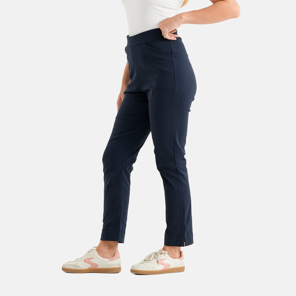 & Maisi Bengajeans Stretch Trousers with Pockets and 28Inch Leg (Size 12) - Navy Blue_8509765_4