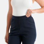 & Maisi Bengajeans Stretch Trousers with Pockets and 28Inch Leg (Size 12) - Navy Blue_8509765_5