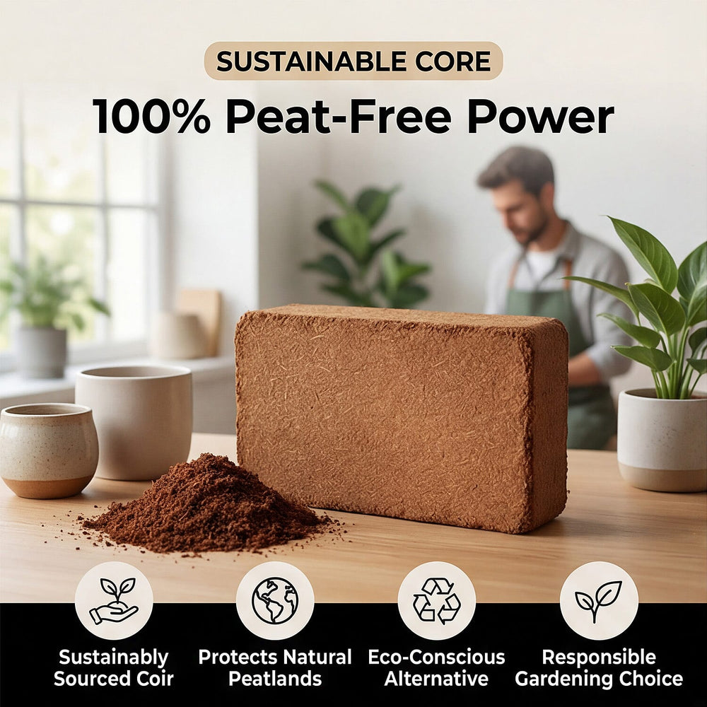 Coir Vital Grow Peat-Free Potting Mix - Sustainable Coconut Coir Substrate for Houseplants, Vegetables, and Containers with Superior Drainage and Neutral pH