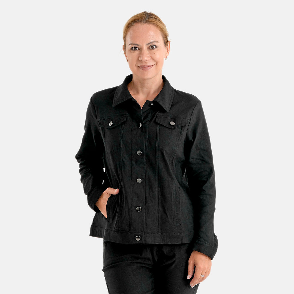 & Maisi Solid Jacket (Size - 12) - Black_8510113_2