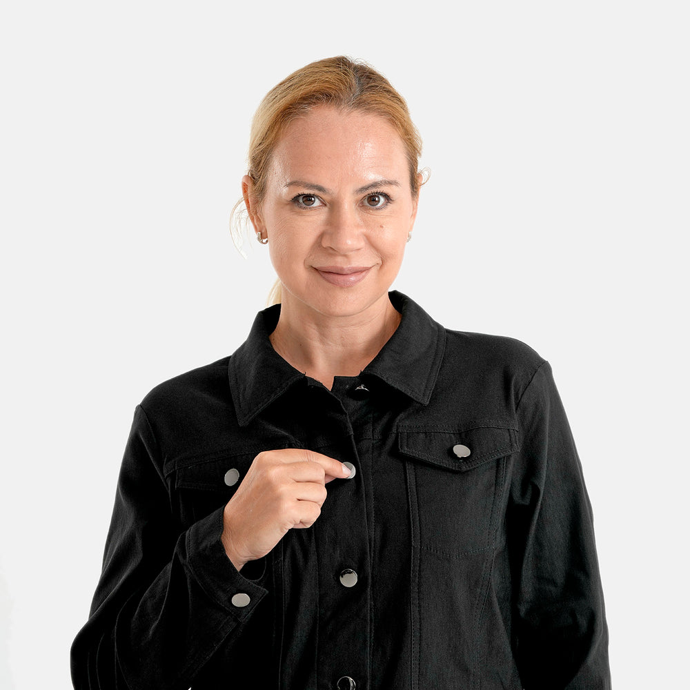 & Maisi Solid Jacket (Size - 12) - Black_8510113_3