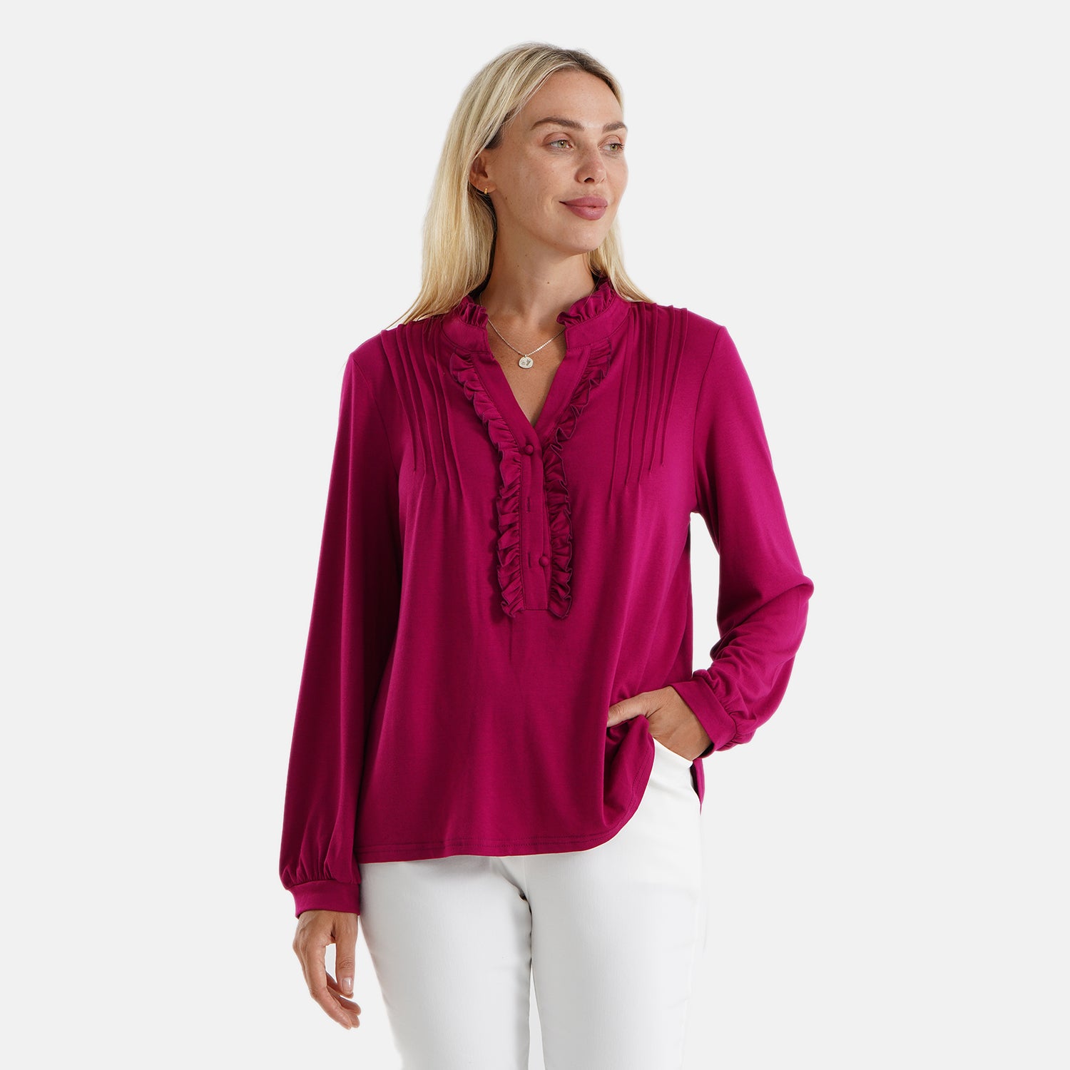 & Maisi Solid Top (Size - Large) - Purple & Purple_8510237