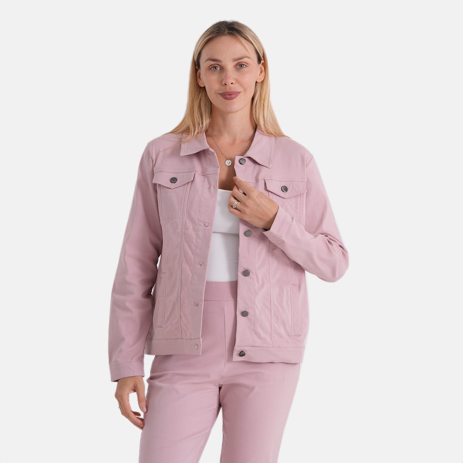 & Maisi Solid Jacket (Size - 12) - Pink_8510288