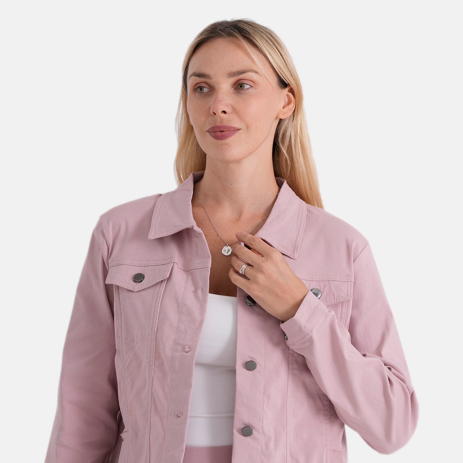 & Maisi Solid Jacket (Size - 12) - Pink_8510288_3