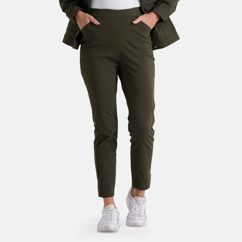 & Maisi Patterned Jean and Pant/Trouser (Size - 12) - Olive Green_8510356_3