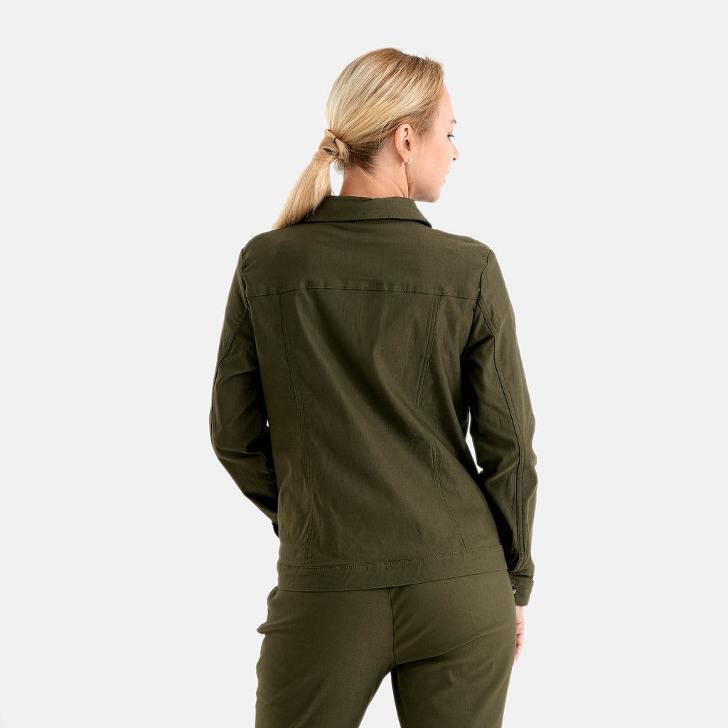 & Maisi Solid Jacket (Size - 12) - Olive Green_8510416_1
