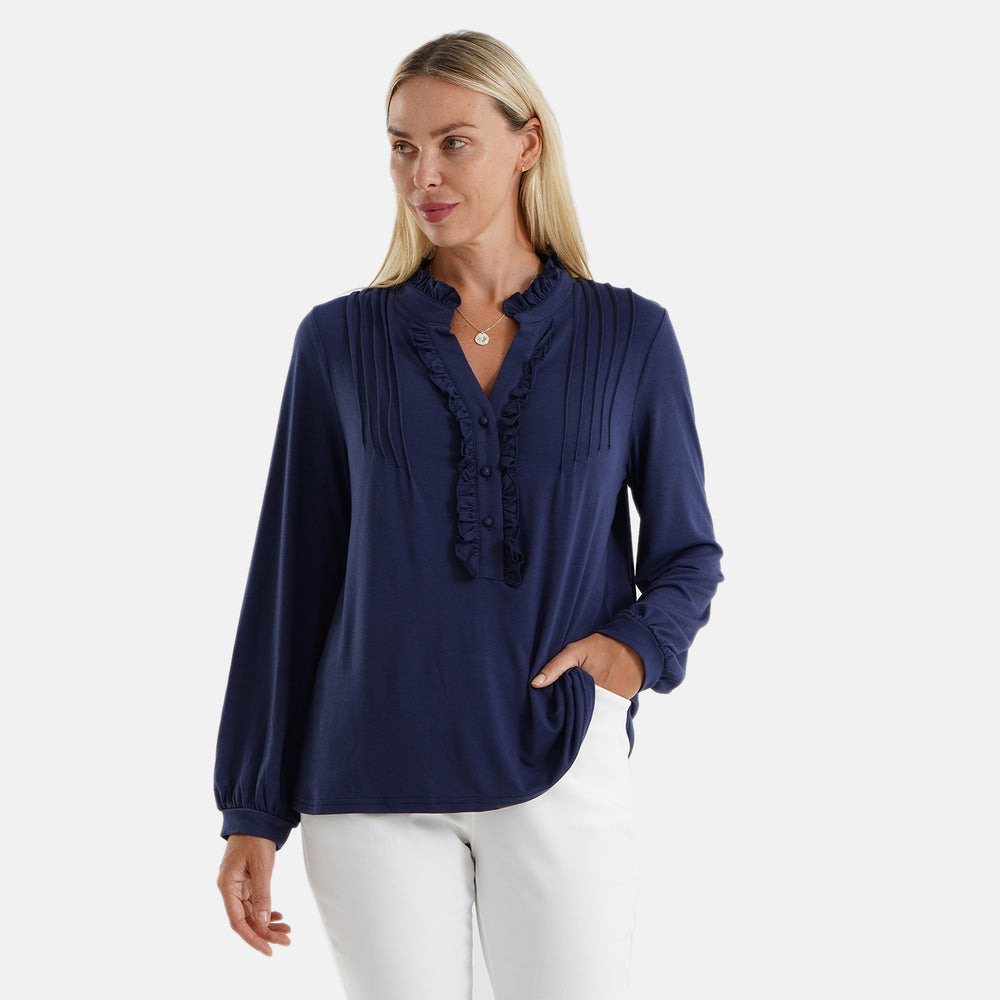 & Maisi Solid Top (Size - Large) - Blue & Purple_8510426