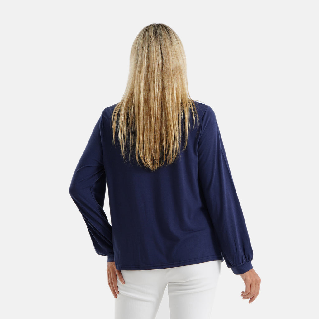& Maisi Solid Top (Size - Large) - Blue & Purple_8510426_2