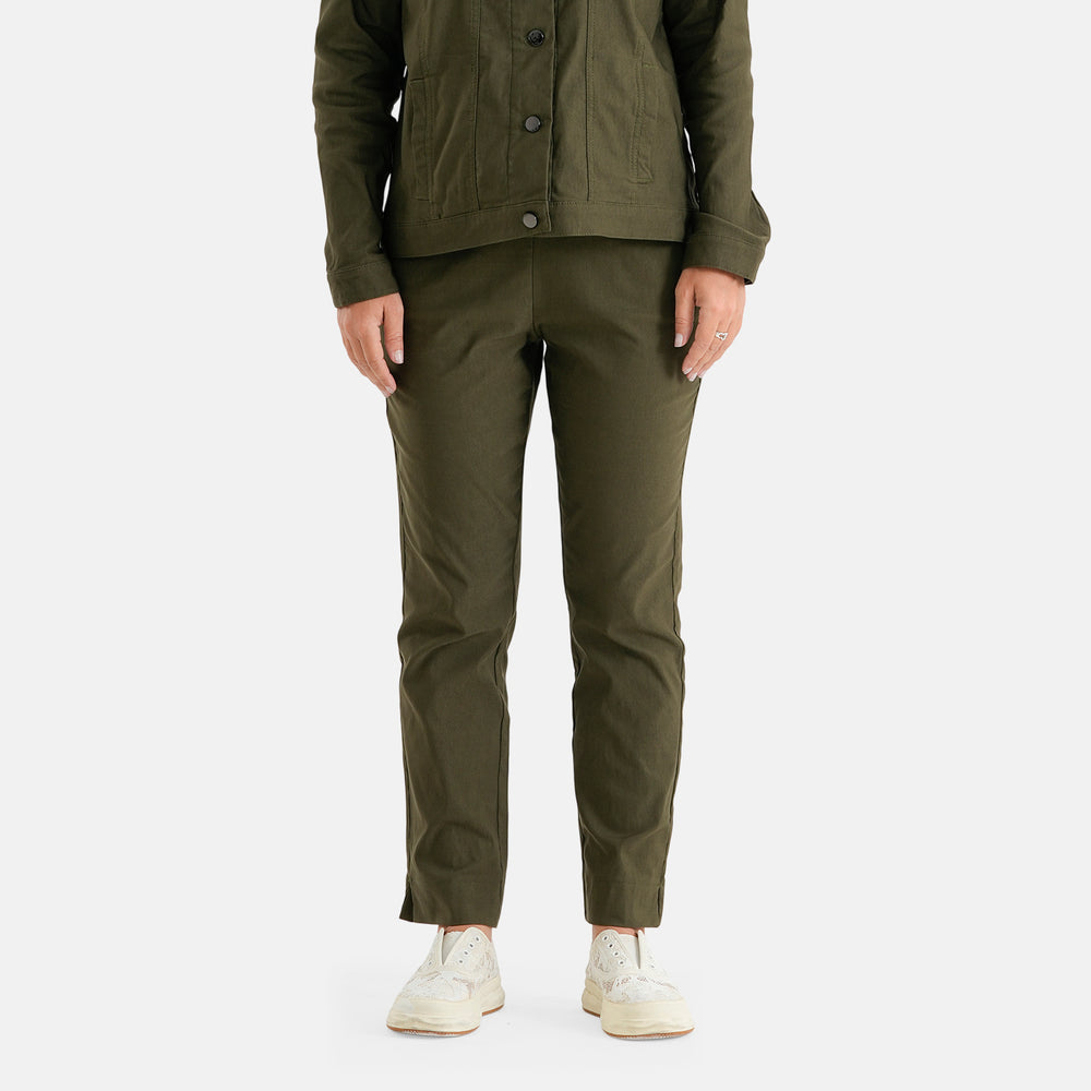 & Maisi Patterned Jean and Pant/Trouser (Size - 12) - Olive Green_8511543