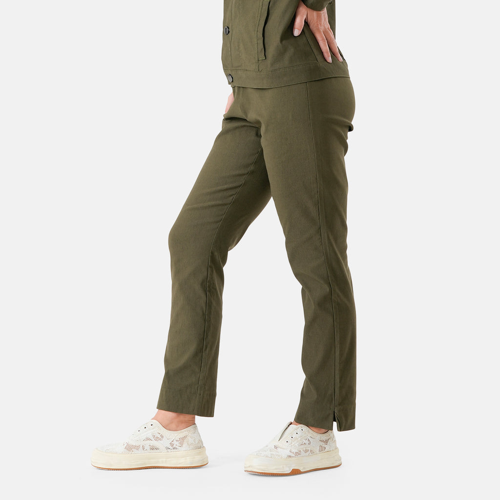 & Maisi Patterned Jean and Pant/Trouser (Size - 12) - Olive Green_8511543_2