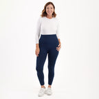 Emelia Pack of 2 Womens High Waisted Fleece Lined Thermal Leggings (Size L) - Navy & Burgundy_8512266_5