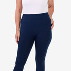 Emelia Pack of 2 Womens High Waisted Fleece Lined Thermal Leggings (Size L) - Navy & Burgundy_8512266_9