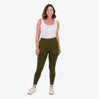 Emelia Pack of 2 Womens High Waisted Fleece Lined Thermal Leggings (Size M) - Khaki & Black_8512271_1