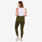 Emelia Pack of 2 Womens High Waisted Fleece Lined Thermal Leggings (Size M) - Khaki & Black_8512271_3