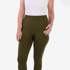 Emelia Pack of 2 Womens High Waisted Fleece Lined Thermal Leggings (Size M) - Khaki & Black_8512271_4