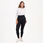 Emelia Pack of 2 Womens High Waisted Fleece Lined Thermal Leggings (Size M) - Khaki & Black_8512271_6