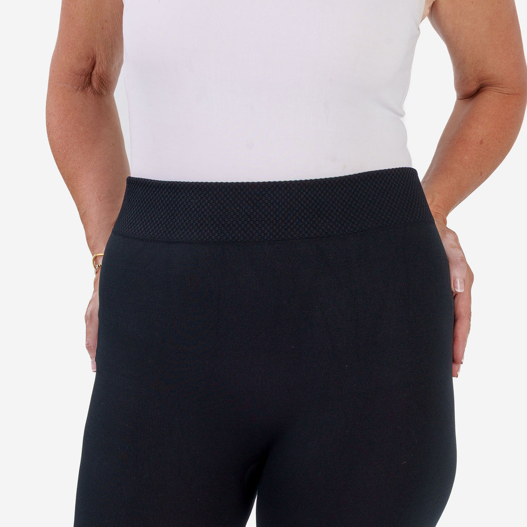 Emelia Pack of 2 Womens High Waisted Fleece Lined Thermal Leggings (Size M) - Khaki & Black_8512271_9