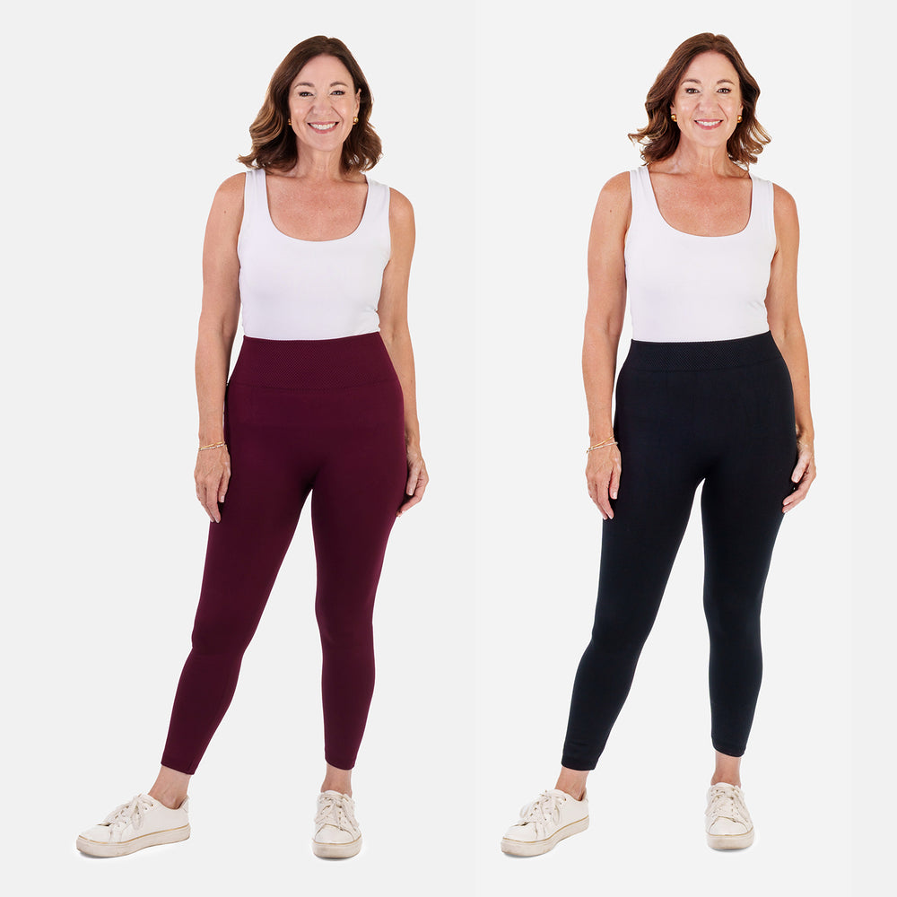 Emelia  Bottom and Legging - Black Burgandy_8512279