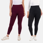 Emelia  Bottom and Legging - Black Burgandy_8512279_2