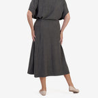 & Maisi Brushed Long Skirt (Size L) - Dark Grey_8513729_2