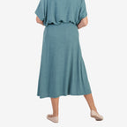 & Maisi Brushed Long Skirt (Size M) - Teal_8513734_2