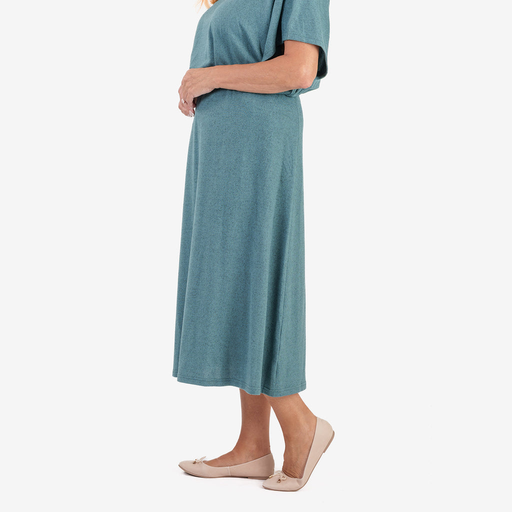 & Maisi Brushed Long Skirt (Size XL) - Teal_8513736_1