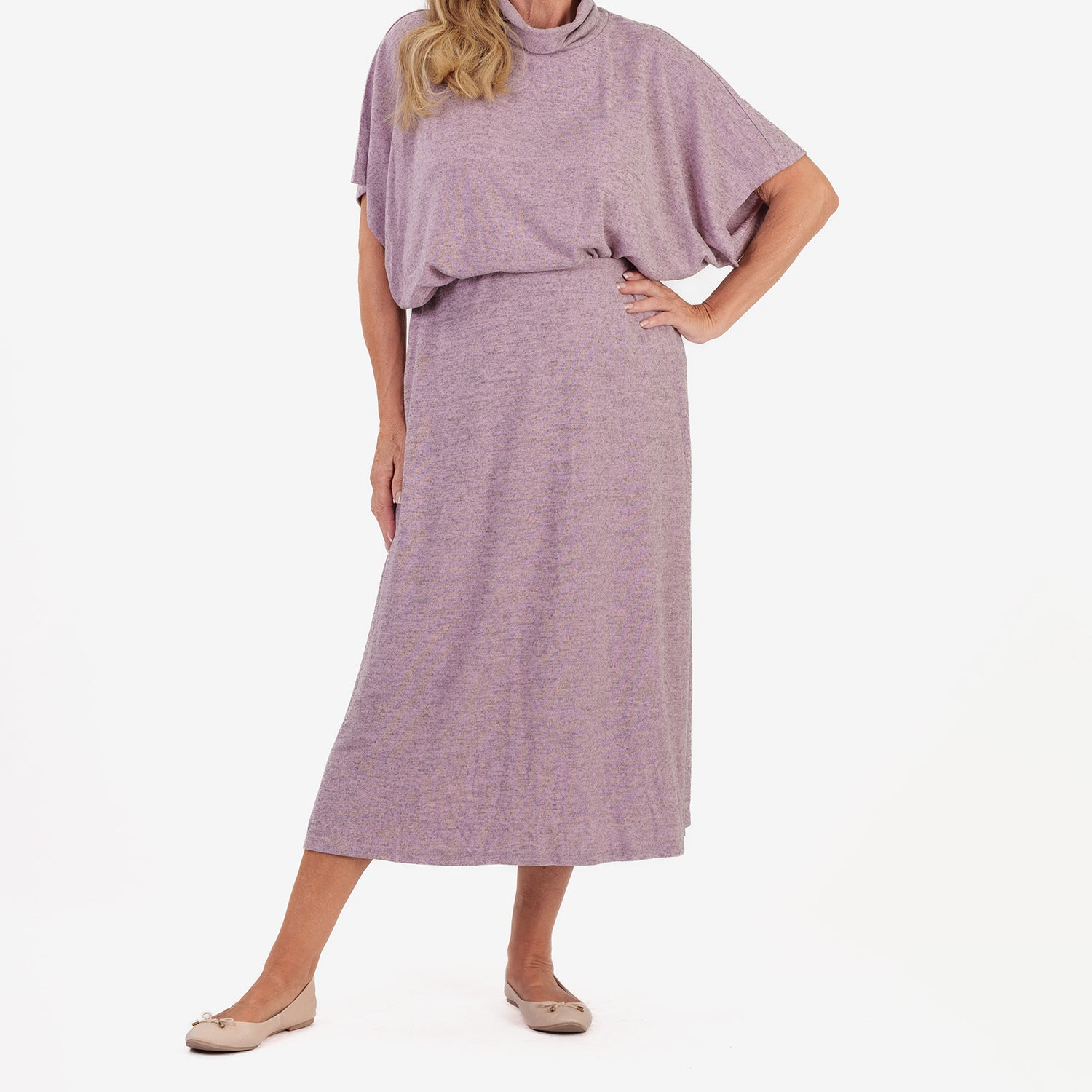 & Maisi Brushed Long Skirt (Size L) - Dusty Rose_8513737