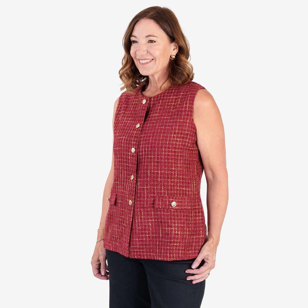 & Maisi  Vest/Waistcoat (Size - Large) - Burgundy_8513741_2