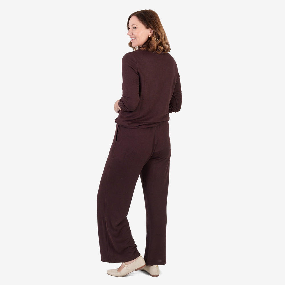& Maisi Brushed Marl Turtle Neck Top (Size L, 16-18) - Chocolate_8514820_3
