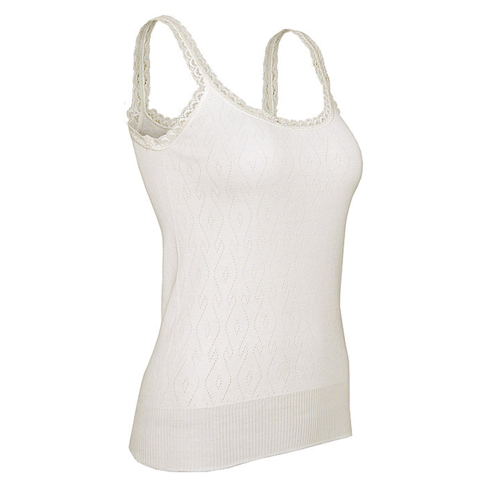 WHITE SWAN'S LADIES BRUSHED THERMAL CAMISOLE CLASSIC POINTELLE TOP_8515903