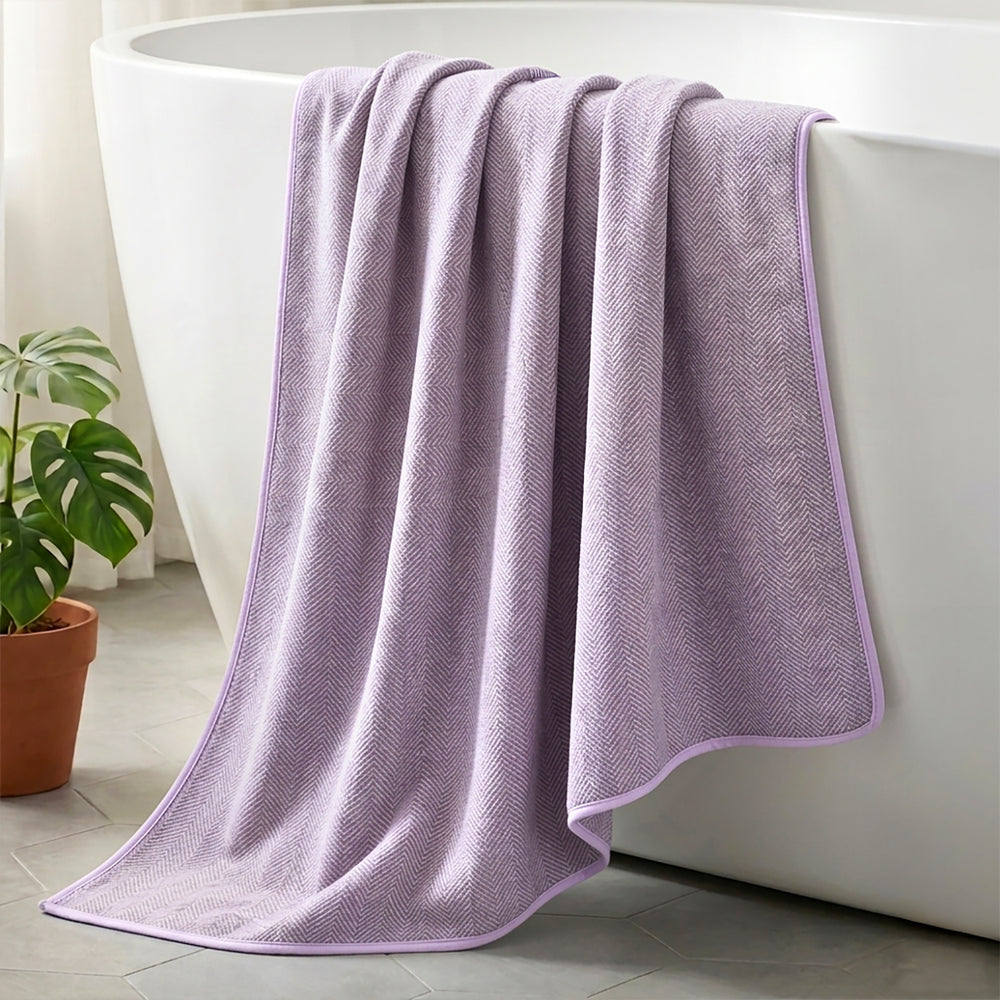 Bliss & Beyond Patterned Towel (Size 70x1 cm) - Purple_8516100_1