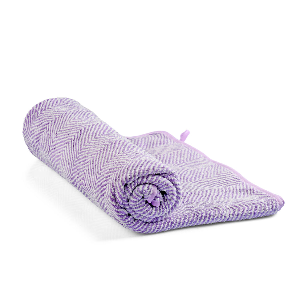 Bliss & Beyond Patterned Towel (Size 70x1 cm) - Purple_8516100_4