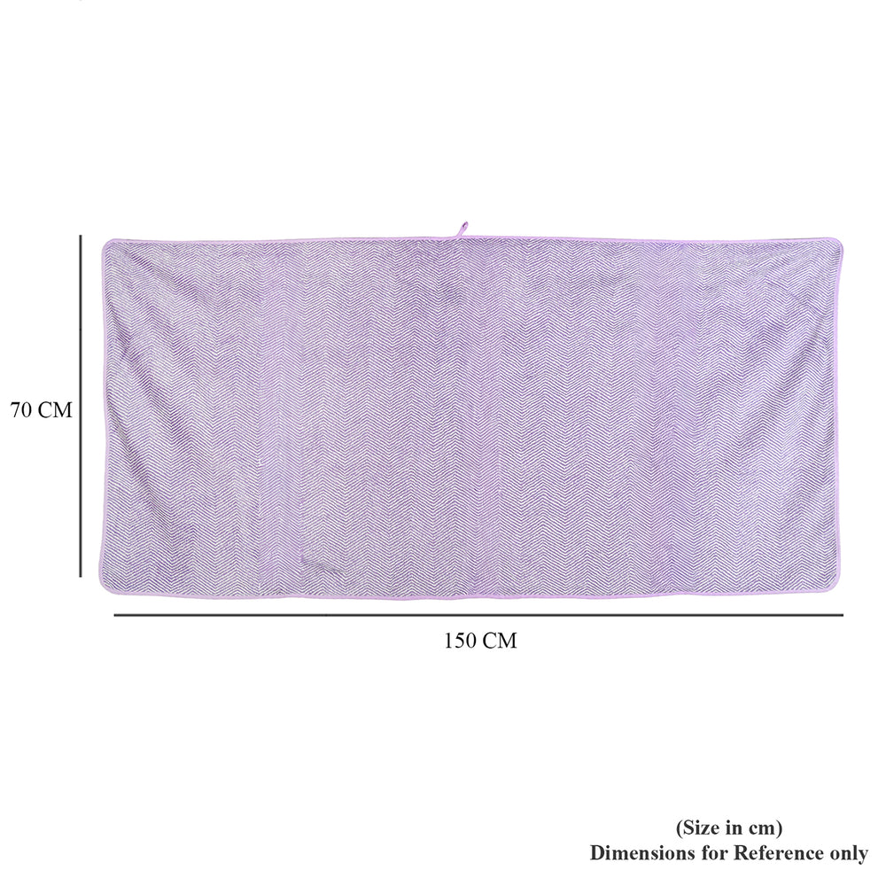 Bliss & Beyond Patterned Towel (Size 70x1 cm) - Purple_8516100_5