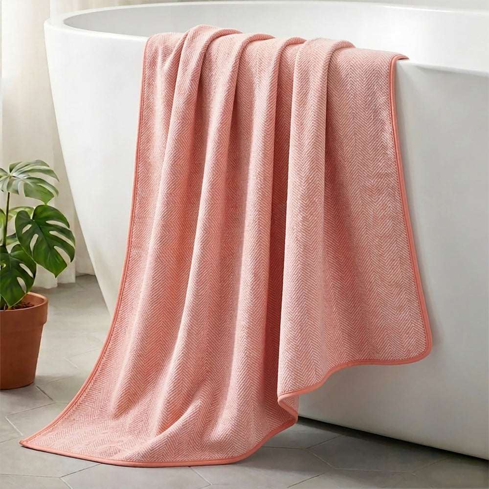 Bliss & Beyond Patterned Towel (Size 70x1 cm) - Orange_8516101_1