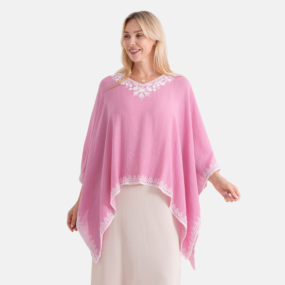 & Maisi Embroidery Kaftan Top (Size - One Size) - Pink_8516253