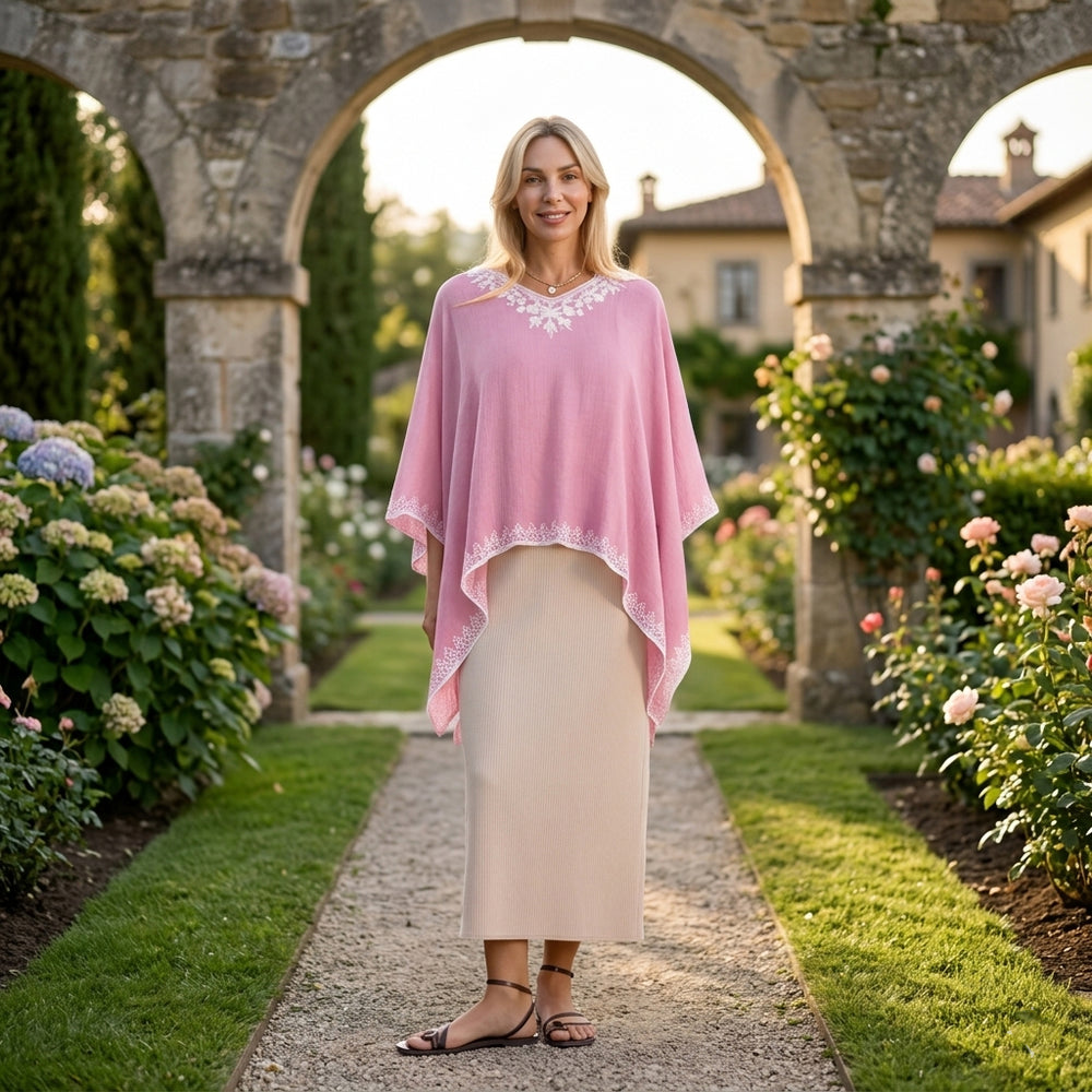 & Maisi Embroidery Kaftan Top (Size - One Size) - Pink_8516253_1