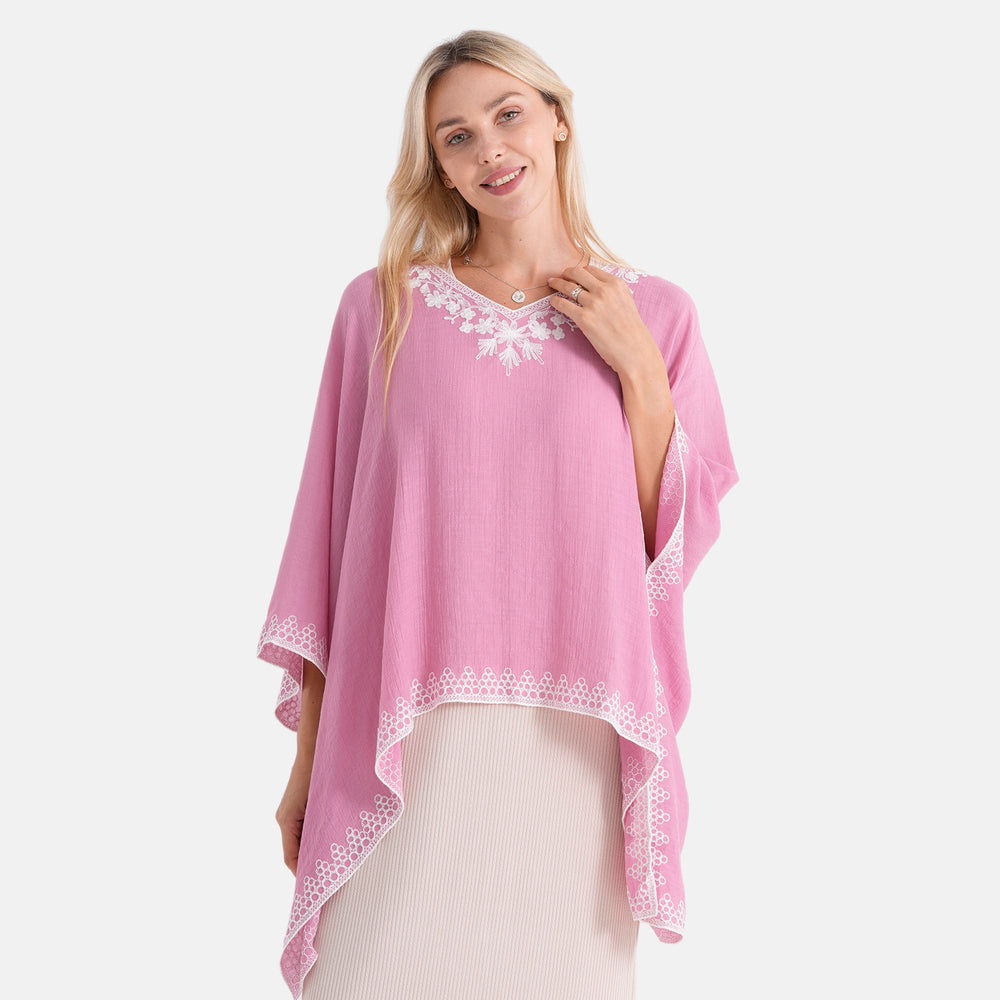 & Maisi Embroidery Kaftan Top (Size - One Size) - Pink_8516253_4