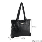 Styled by Genuine Leather Patchwork Tote Bag - Black_8517799