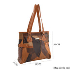 Styled by Genuine Leather Patchwork Tote Bag - Multi Colour_8517802