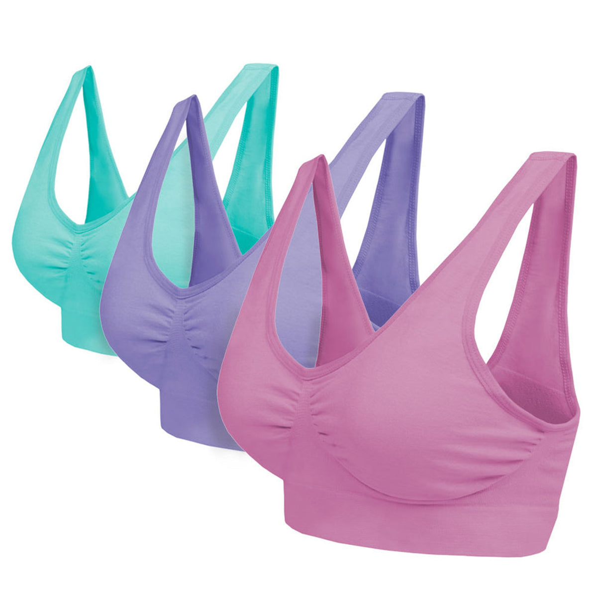 Comfortisse Set Of 3 Velform Seamless Extra Soft Bras Colours (Size XL) - Multi Colour_8518106